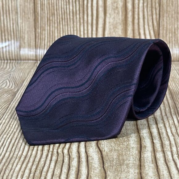 Principe Silk Men’s Tie Burgundy Made In Italy 100% Silk Men’s Necktie 62.5x3.9” - Picture 2 of 9